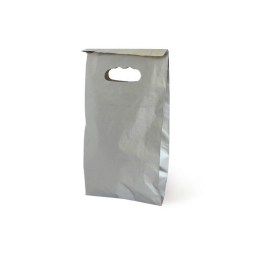 Borsa di Carta con Manico Argento